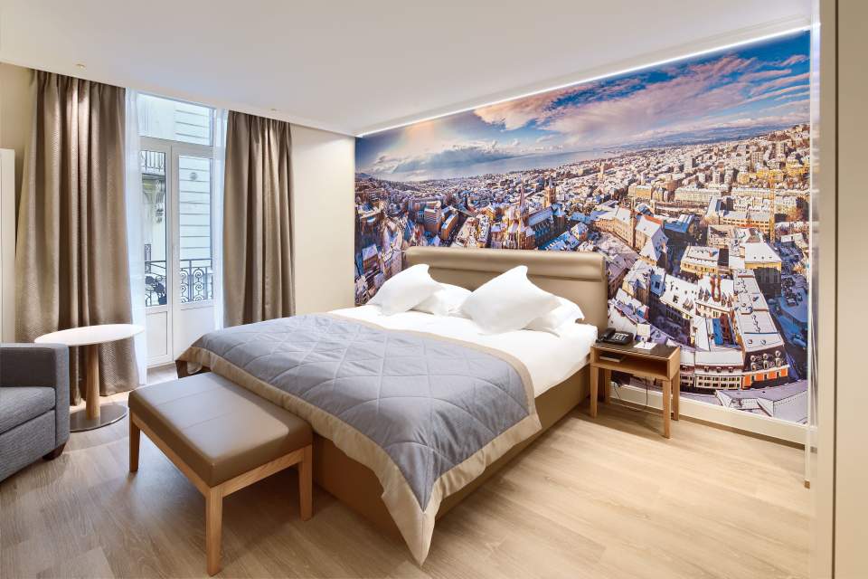 Chambre de Luxe de l'Hôtel de la Paix à Lausanne Hôtel 4 étoiles en Suisse